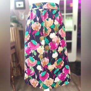 J. Crew Pink Midi A-Line Skirt for Cocktail
